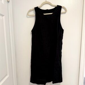 Jcrew black linen shift dress small
